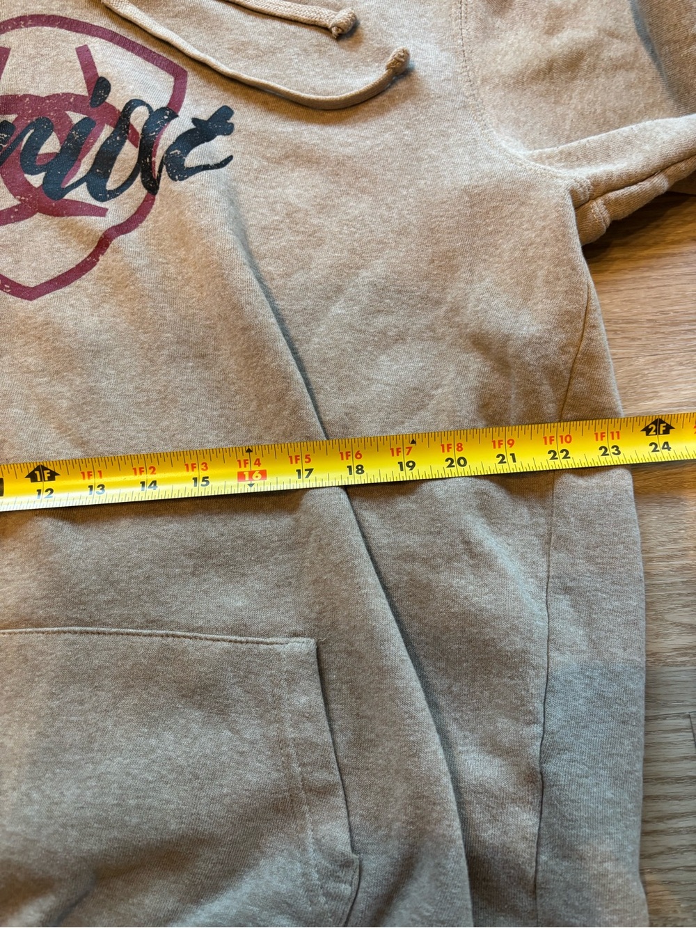 Ariat Women’s Sz XL REAL Hoodie Long Sleeve Logo Pullover Lined Western Tan - Picture 4 of 11
